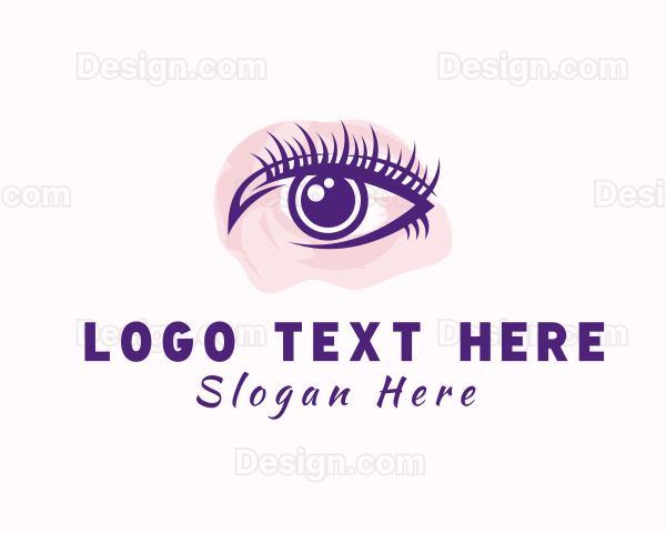 Watercolor Eyelash Makeup Logo