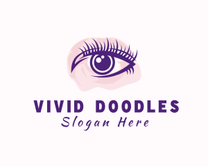 Watercolor Eyelash Makeup logo design