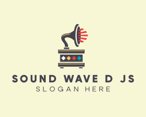 Music Gramophone Phonograph logo design