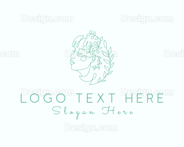 Botanical Woman Face Logo