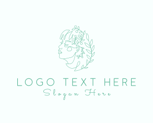 Botanical Woman Face logo