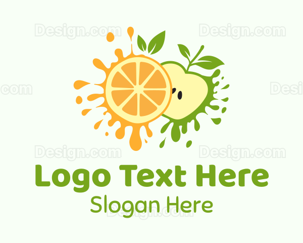 Orange & Apple Fruit Logo