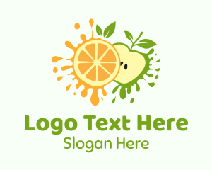 Orange & Apple Fruit logo