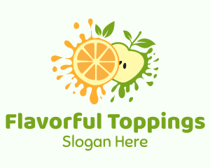 Orange & Apple Fruit logo design