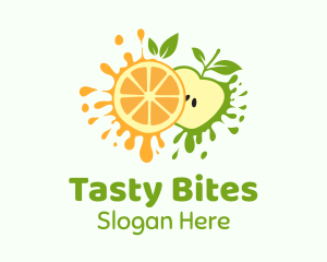 Orange & Apple Fruit logo design