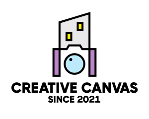 Building Photography Camera Illustration logo