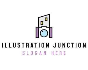 Building Photography Camera Illustration logo