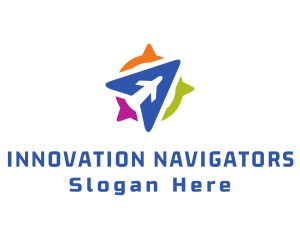 Blue Aircraft Navigation logo design