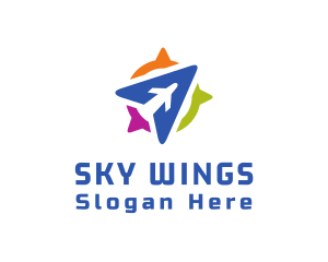 Blue Aircraft Navigation logo design