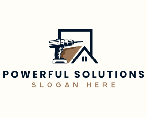 Roofing Drill Construction logo design