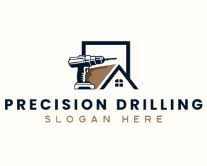 Roofing Drill Construction logo design