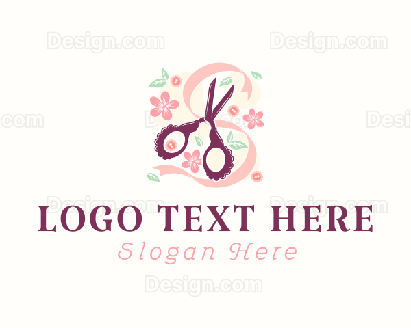 Scissors Craft Flowers Logo