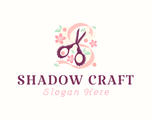 Scissors Craft Flowers logo design