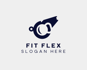 Fitness Kettlebell Whistle logo design