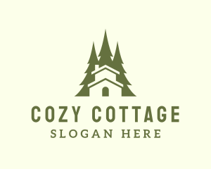 Forest Tree Cabin  logo design