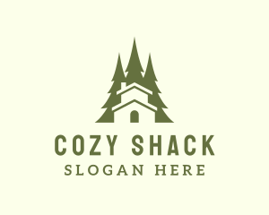 Forest Tree Cabin  logo design