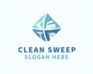 Cleaning Janitor Broom logo design