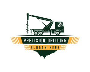 Excavator Drill Construction logo design
