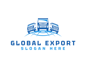 Truck Global Transportation Logistics logo design