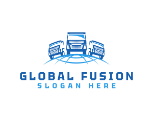 Truck Global Transportation Logistics logo design