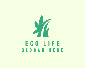 Organic Leaf Grass logo design