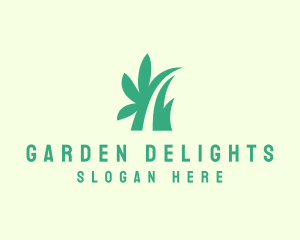 Organic Leaf Grass logo design