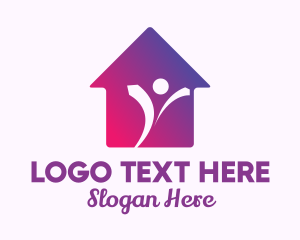 Rent - Happy House Owner logo design