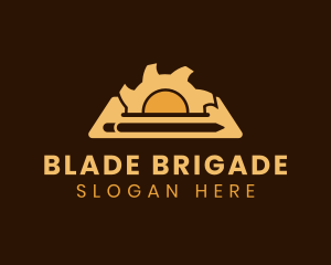 Saw Blade Pencil Woodworking logo design