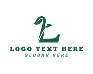  Landscaping Eco Leaf Letter L logo