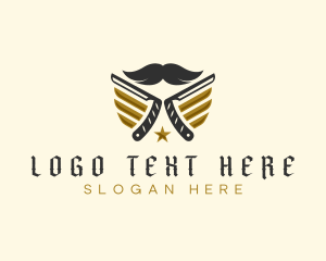 Sleek - Mustache Razor Grooming logo design