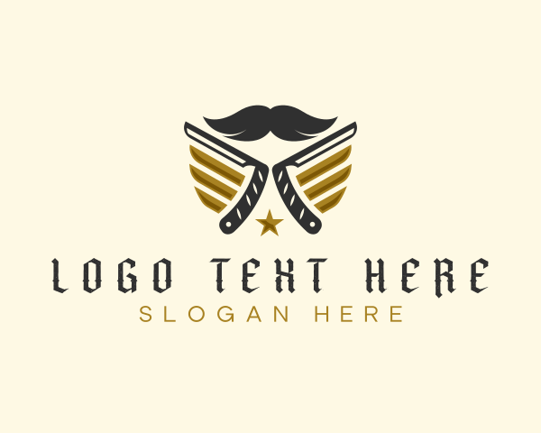 Mustache Razor Grooming logo