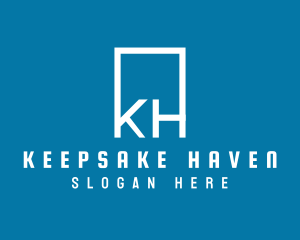 Business Letter KH Monogram logo design