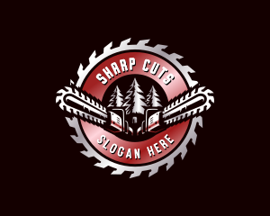 Saw Chainsaw Woodwork logo design