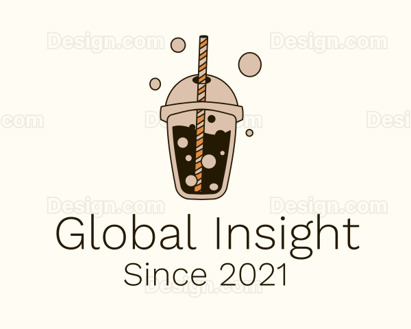 Brown Boba Milk Tea Logo