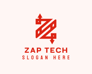 Digital Tech Arrows Letter Z logo design