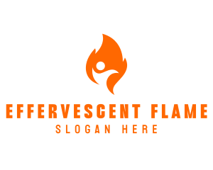 Fire Flame Person logo design