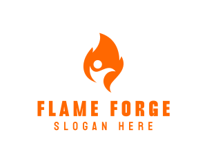 Fire Flame Person logo design