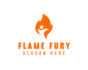 Fire Flame Person logo design