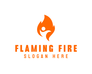 Fire Flame Person logo design