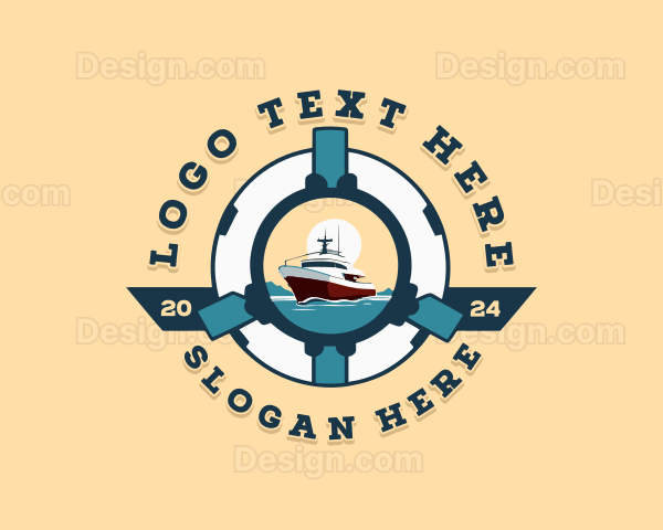 Cargo Cruise Ship Travel Logo