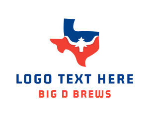 Texas Longhorn Map logo design