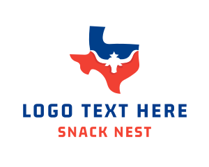 Texas Longhorn Map logo design