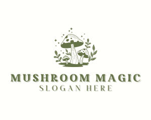 Sparkle Mushroom Botanical logo design