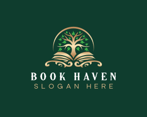 Elegant Book Tree logo design