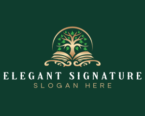 Elegant Book Tree logo design