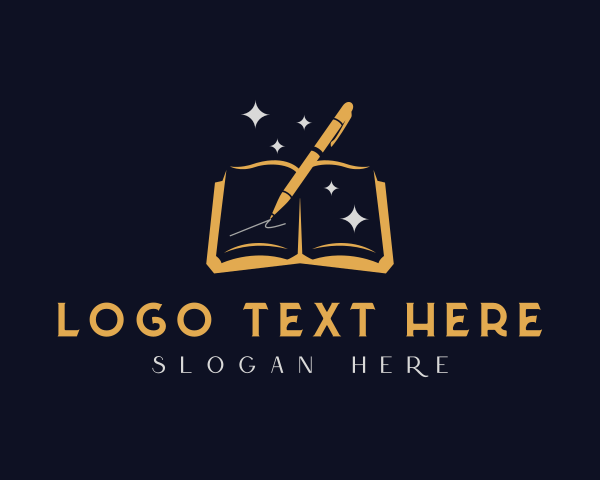 Book Pen Writing logo