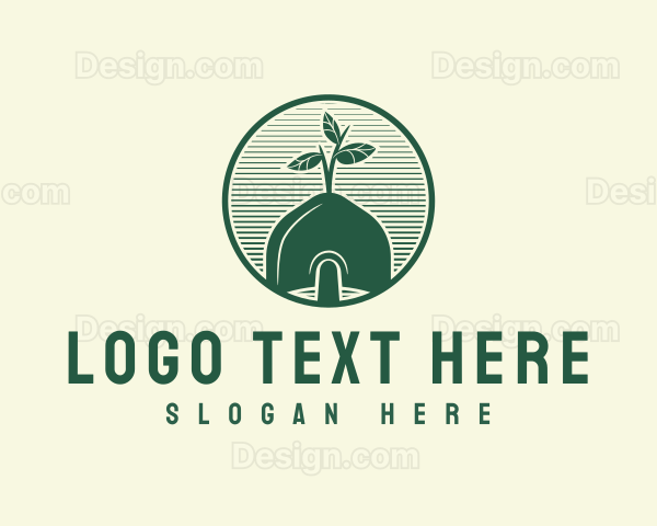 Planting Shovel Tool Logo