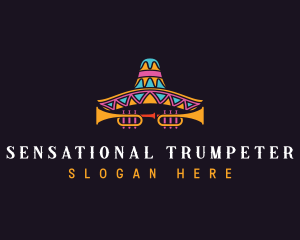 Mexican Mariachi Trumpet logo design