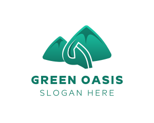 Green Cleaner Mountain logo design