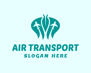 Leaf Airplane Travel logo design